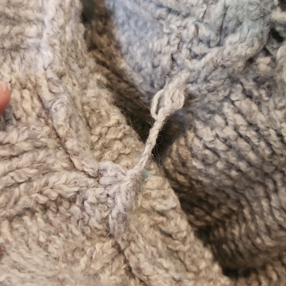 Anthropologie Sleeping On Snow‎ Light Gray Cable Knit Sweater XS/S - Picture 7 of 13